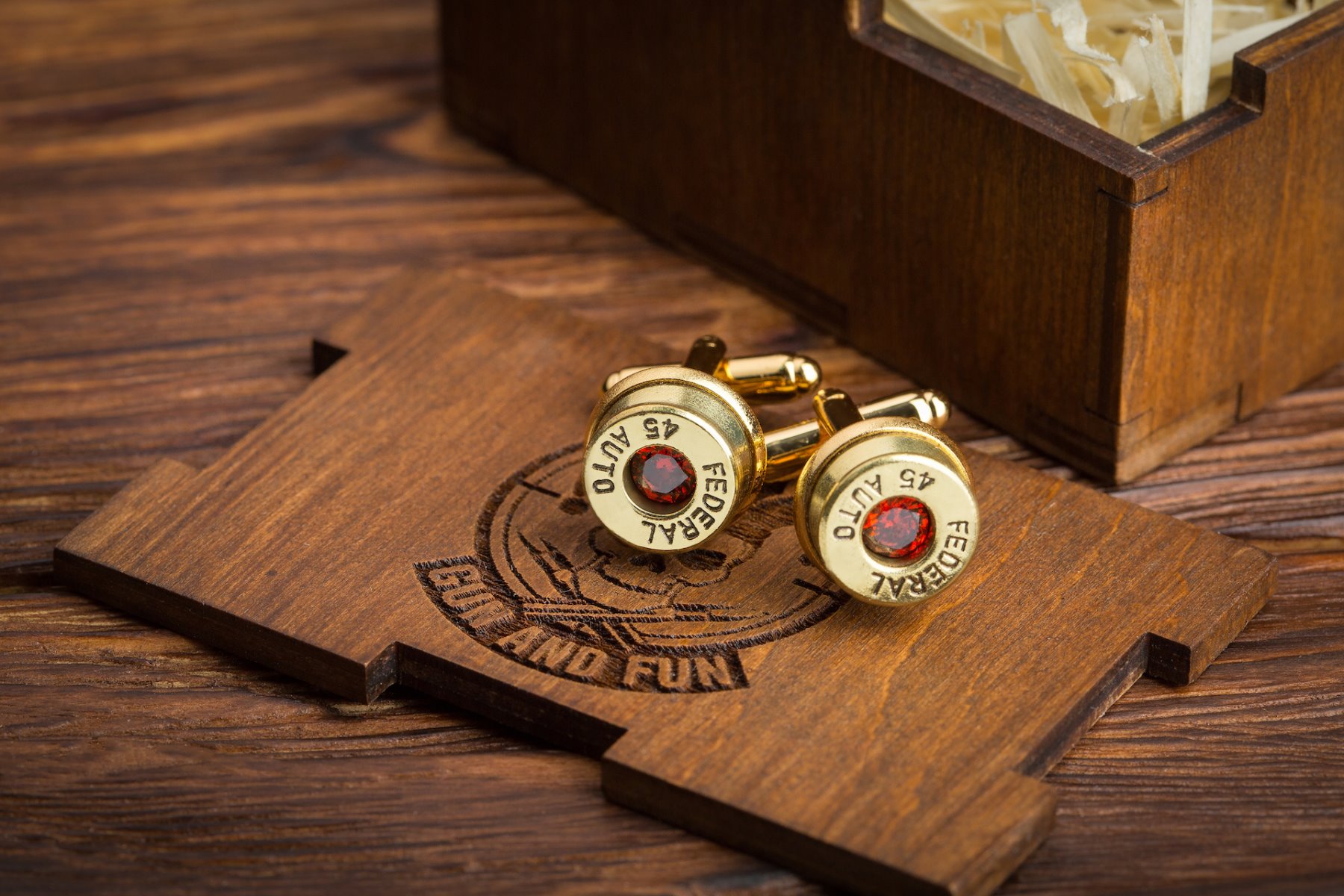 Product picture 4 of 'Запонки з гільз .45ACP або .50AE з дорогоцінними каменями'