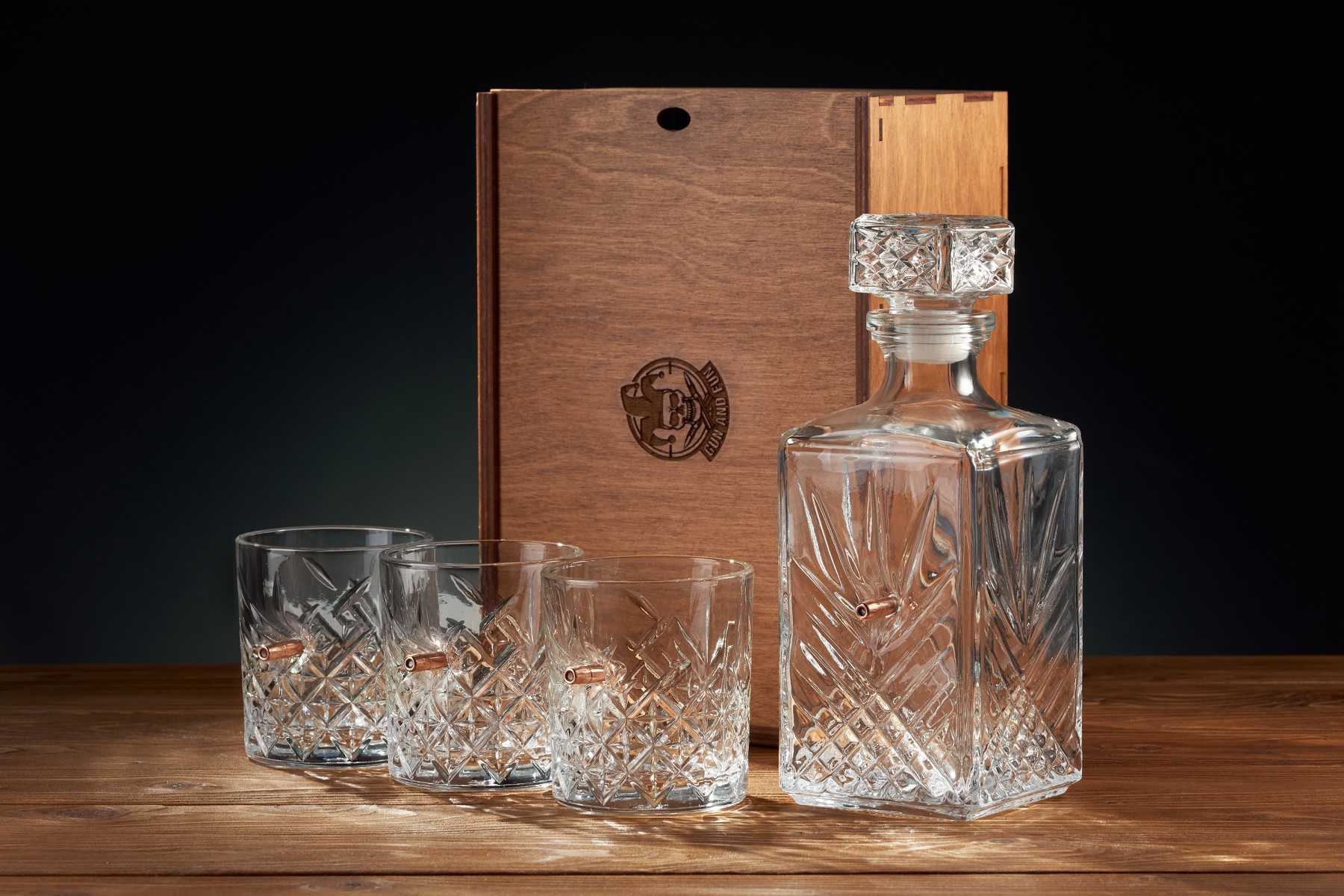 Product picture 5 of 'набір з трьох стаканів та графіну "кришталь" з кулею'